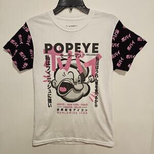 'Popeye the Sailorman' short sleeve graphic tee Small cartoon classic spinach